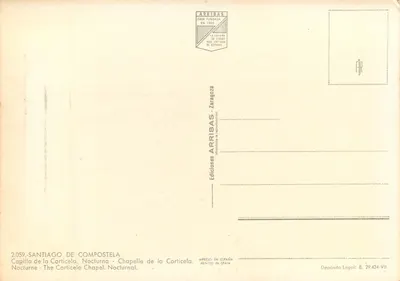 Capilla de la Corticela - Nocturne - Santiago de Compostela — Éditions Arríbas, Zaragoza — Verso