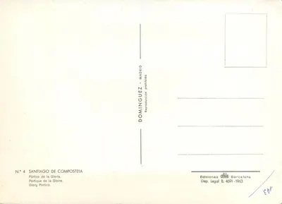 Arco da Glória — Santiago de Compostela — Dominguez - Madrid, N° 4 — Verso