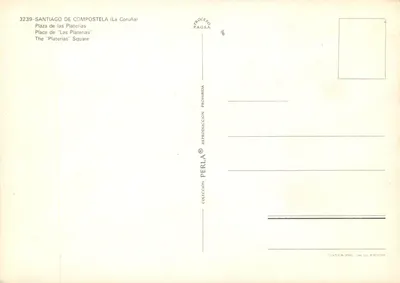 Santiago de Compostela — Plac Platerías — wydawca PERLA, nr 3239 — Rewers