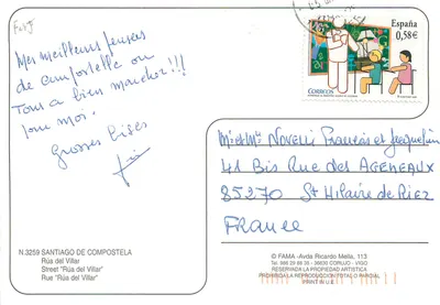 Santiago de Compostela — rua do Villar — FAMA — Verso
