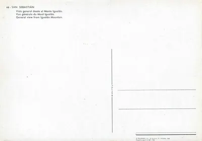 San Sebastián — Ogólny widok Mount Igueldo — H. Fournier, S.A. - Vitoria - 1968 — Rewers