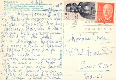 Retablo świętych Abdona i Senena — namalowane przez Jaime Ugeta w 1460 — wydawca Kolory Zerkowitz, Barcelonie, N° 104 — Rewers