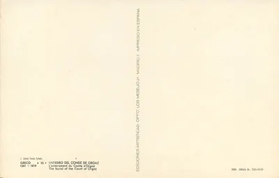 Entierro del Conde de Orgaz — Greco — Éditions Artistiques — Rewers