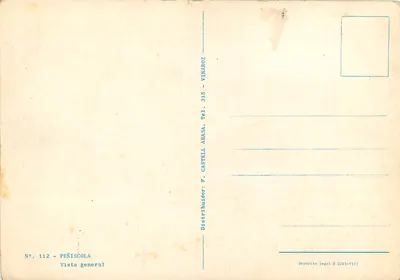 Peñíscola — Ogólny widok — Dystrybutor: F. Castell Arasa — Rewers