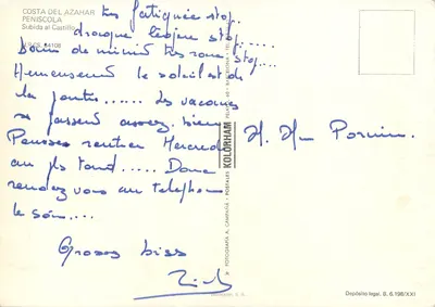 Costa del Azahar - Subida ao Castelo — Kolorham Postales, n° CS. 54108 — Verso