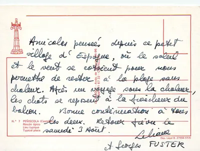 Peñíscola — pueblo típico de España — editor Le Fayolle, n° 7 — Reverso