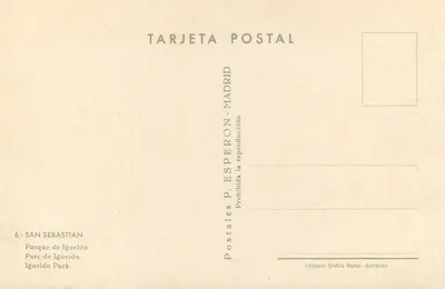 Park Iguelo — San Sebastián — Postales P. Esperón — Rewers