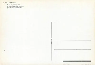San Sebastián — Paseo de José Antonio — wydawca Fournier, Vitoria, nr 41 — Rewers