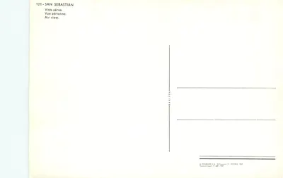 San Sebastián — vista aérea — H. Fournier, S.A., Vitoria — Verso