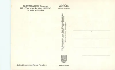 Saint-Sébastien (Hiszpania) — Widok z Mont Iguedo i portu — LUMICAP — Rewers