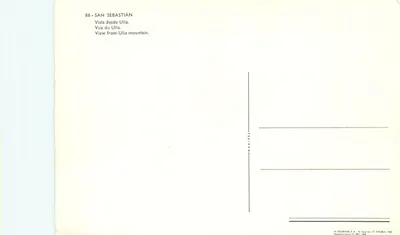 San Sebastián — Widok z góry Ulia — H. Fournier, seria 86 — Rewers