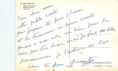 San Sebastián — Regata balandrosów — wydawca Manipel, n°64 — Rewers