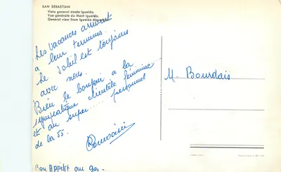 San Sebastián — Vista geral do Monte Igueludo — editor Maripel, série VI 488 — Verso