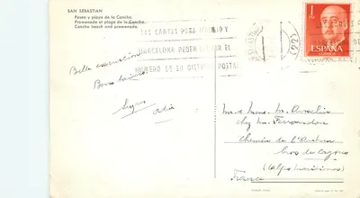 San Sebastián — Paseo y playa de la Concha — Fournier, Vitória — Verso