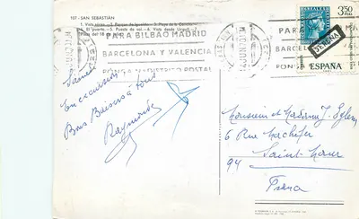San Sebastián — Pamiątka z San Sebastián — H. Fournier, S.A., 17-Vitoria-1968 — Rewers