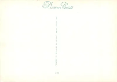 O Banco da Irlanda, College Green visto do Trinity College — Penman Cards, n° 189 — Verso
