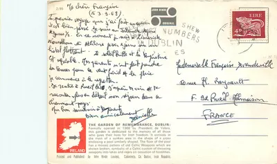 Il Giardino del Ricordo, Dublino, Irlanda — Foto R. Beer, John Hinde Studios — Verso