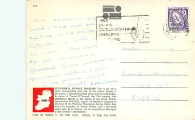 O'Connell Street, Dublino, Irlanda — Foto Joan Willis, John Hinde Studios — Verso