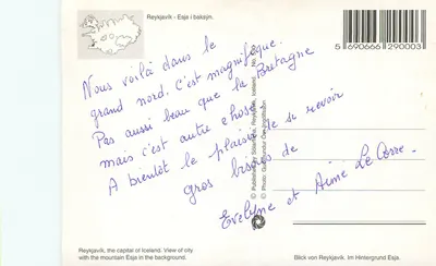 Reykjavík — stolica Islandii — z góą Esja na tle — wydawca Sólarfjall, nr 530 — Rewers
