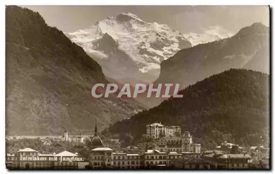 Interlaken mit Jungfrau — vista panorâmica — Edição Art. Perrochet-Matille, Lausanne, n° 68