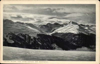 Vista do Sertigtal a partir do Strelapass — Davos — Editor E. Meerkämper, n° 47