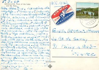 Reykjavík — Widok jeziora i Mt. Esja — EDDAFOTO — Rewers
