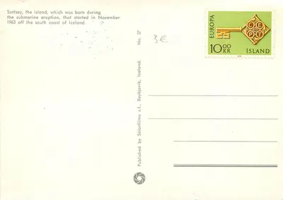 Wyspa Surtsey — podwodna erupcja 1963 — wydawca Sólarfílma s.f., Reykjavik — Rewers
