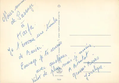 Haïfa — widok z lotnictwa z tempłem Báb — wydawca Palphot, nr 7419 — Rewers