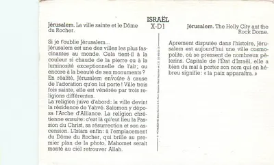 Jerusalém — Domo da Rocha — Editor: Photo-Servic S.A. n° X-D1 — Verso
