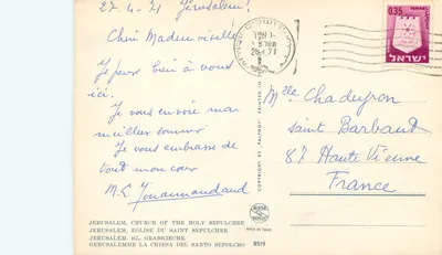 Jerusalém, Igreja do Santo Sepulcro — impresso por Palphot, n° 8519 — Verso