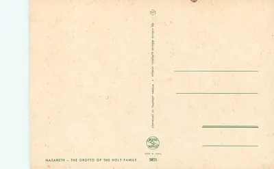 Nazaret — Grota Świętej Rodziny — Palphot, n° 5871 — Rewers