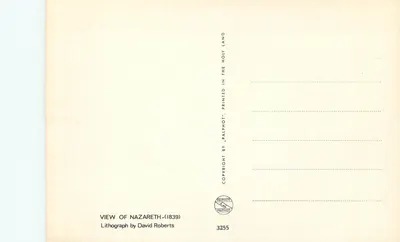 Vista de Nazaré — Lithografia de David Roberts (1839) — editada por PALPHOT — Verso