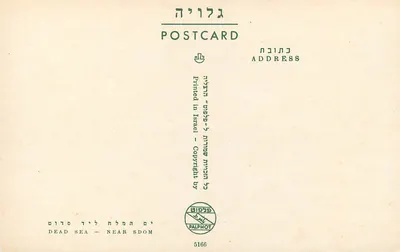Pustynia Morza Martwego — Widok panoramiczny — Wydawca PALPHOT, nr 5166 — Rewers