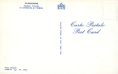 Saint-Hyacinthe — Katedra i Biskupstwo — UNIC, Nr 2204 — Rewers