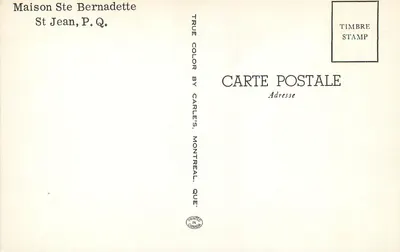 Dom św. Bernadett — Święty Jan, P.Q. — Carles, Montreal — Rewers