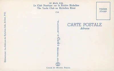 Klub Nautyczny na Rzecze Richelieu - St-Jean, P.Q. - Wydawnictwo Carle's, Montreal — Rewers