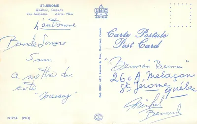 St-Jérôme — widok z lotu ptaka w jesieni — UNIC, Montréal — Rewers
