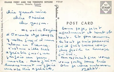 Ferry i skyline Torontu — Toronto, Ontario, Kanada — P10169 — wydawca Colourprint Publishers, Inc. — Rewers