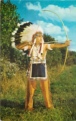 Índio com arco e flecha — Caughnawaga (Canadá) — Lusterchrome