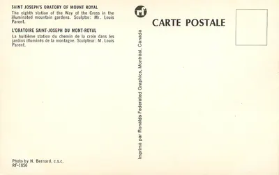 Oratorium św. Józefa na Mount Royal — ósma stacja drogi krzyżowej — wydawca Ronalds Federated Graphics, Montreal, Kanada — Rewers
