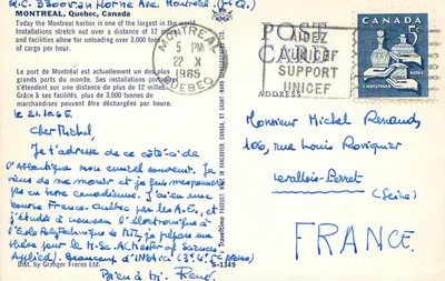 Vista del porto di Montreal — editore Granger Frères Ltd. — n° S-1349 — Verso