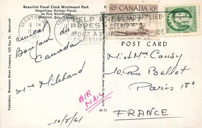 Klocki kwiatowe — Park Westmount — Benjamin News Company, Montreal — Rewers