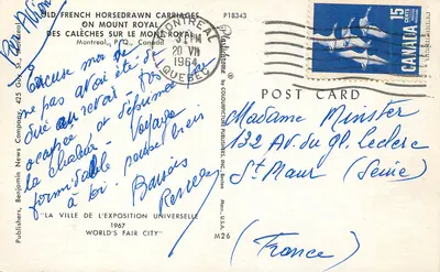 Carrozze sul Mont Royal — Montreal, P.Q., Canada — Benjamin News Company, M26 — Verso