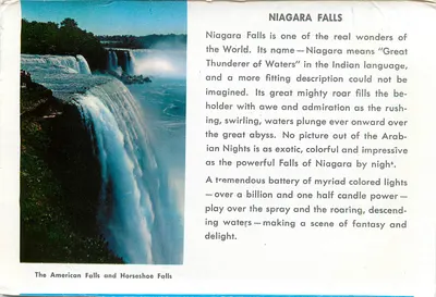 Niagara Falls — vista do Rainbow Bridge — editor não visível — Verso