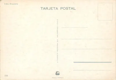 Indianka Araucana — Tancerka bębna — LITOGRAFIA MODERNA S.A. VALPARAÍSO - CHILE, n° 155 — Rewers