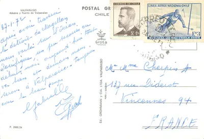Port de Valparaíso — vue aérienne — Éd. Grota, n° P. 2000/24 — Verso