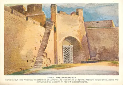 Chipre. Muralhas de Famagusta — desenho de Solon Frangoulides