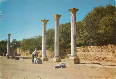 Bilhete postal moderno Chipre Salamina-Fórum Romano Século VI
