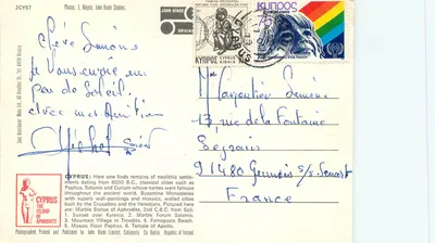SAUDAÇÕES DE CIPRO — John Hinde Limited, Co. Dublin, Irlanda — Verso