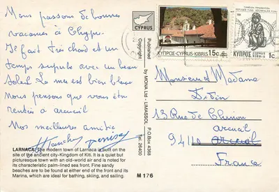 Larnaca — widok panoramiczny — wydawca MONA Ltd - LIMASSOL — Rewers